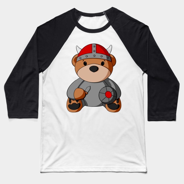 Viking Teddy Bear Baseball T-Shirt by Alisha Ober Designs